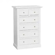cassettiera cinquino in legno Shabby chic laccato bianco cassetti telaio