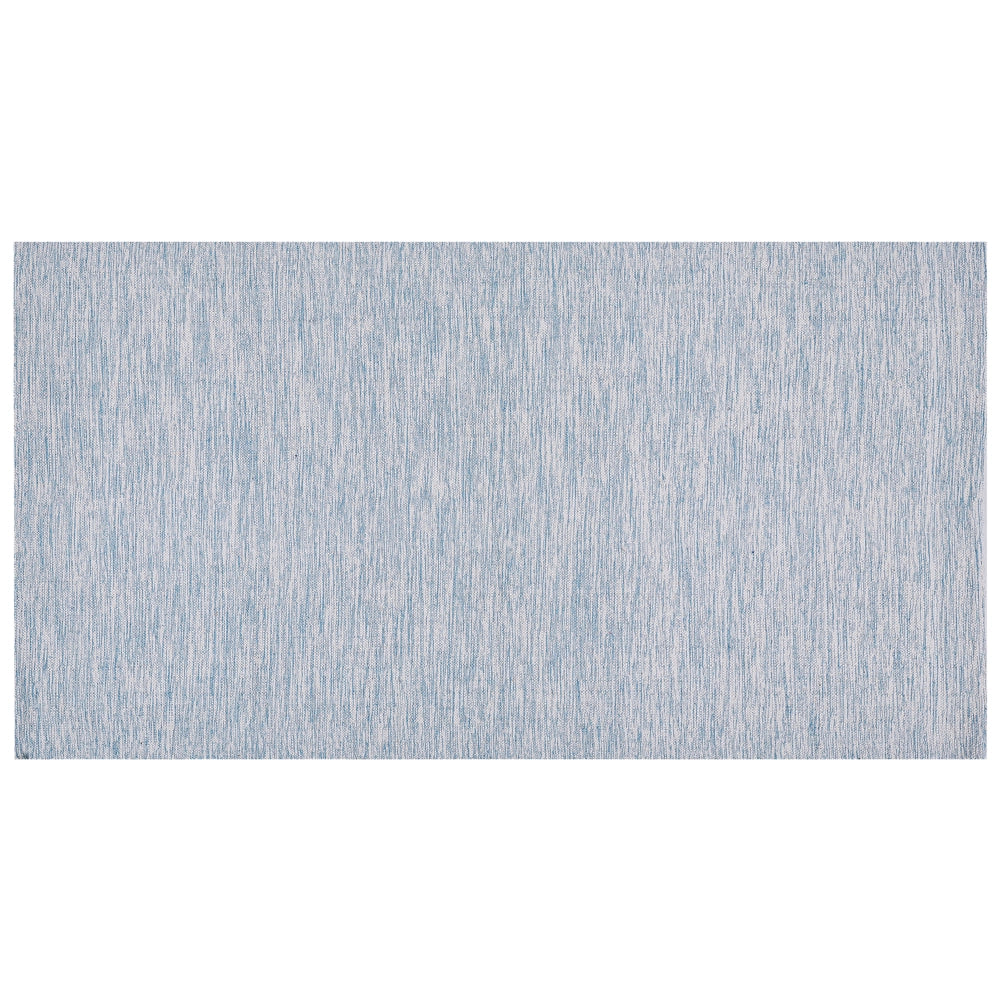 Tappeto Blu Cotone 80 x 150 cm Rettangolare Intrecciato a Mano Moderno Minimalista