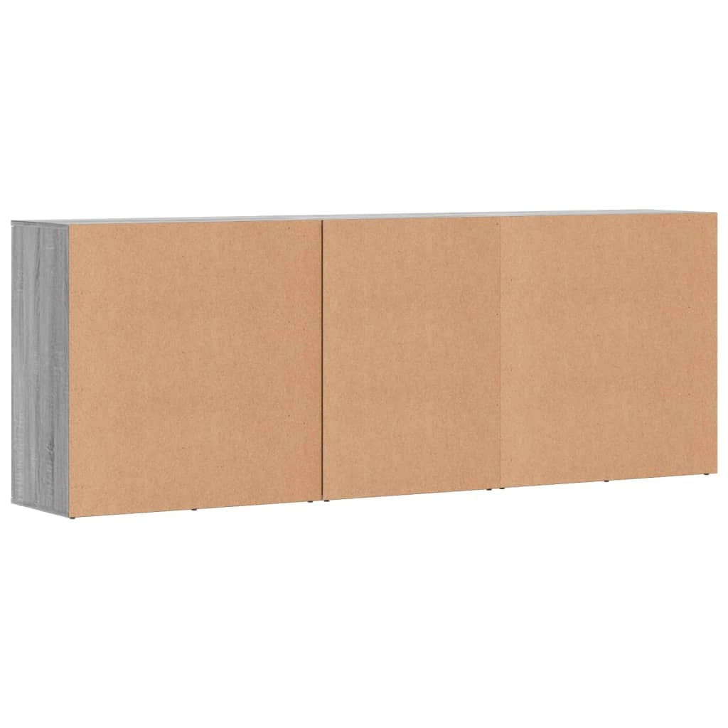 Buffet credenza cassettiera armadio mobile contenitore organizer per cucina soggiorno salotti 3 pezzi legno ingegnerizzato Sonoma grigio 02_0037179