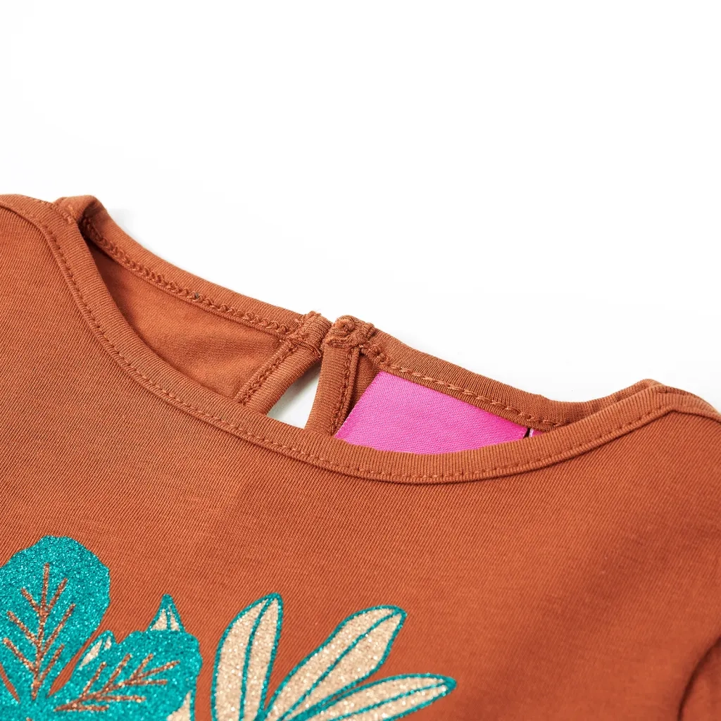 Maglietta da Bambina a Maniche Lunghe Cognac 128 14172