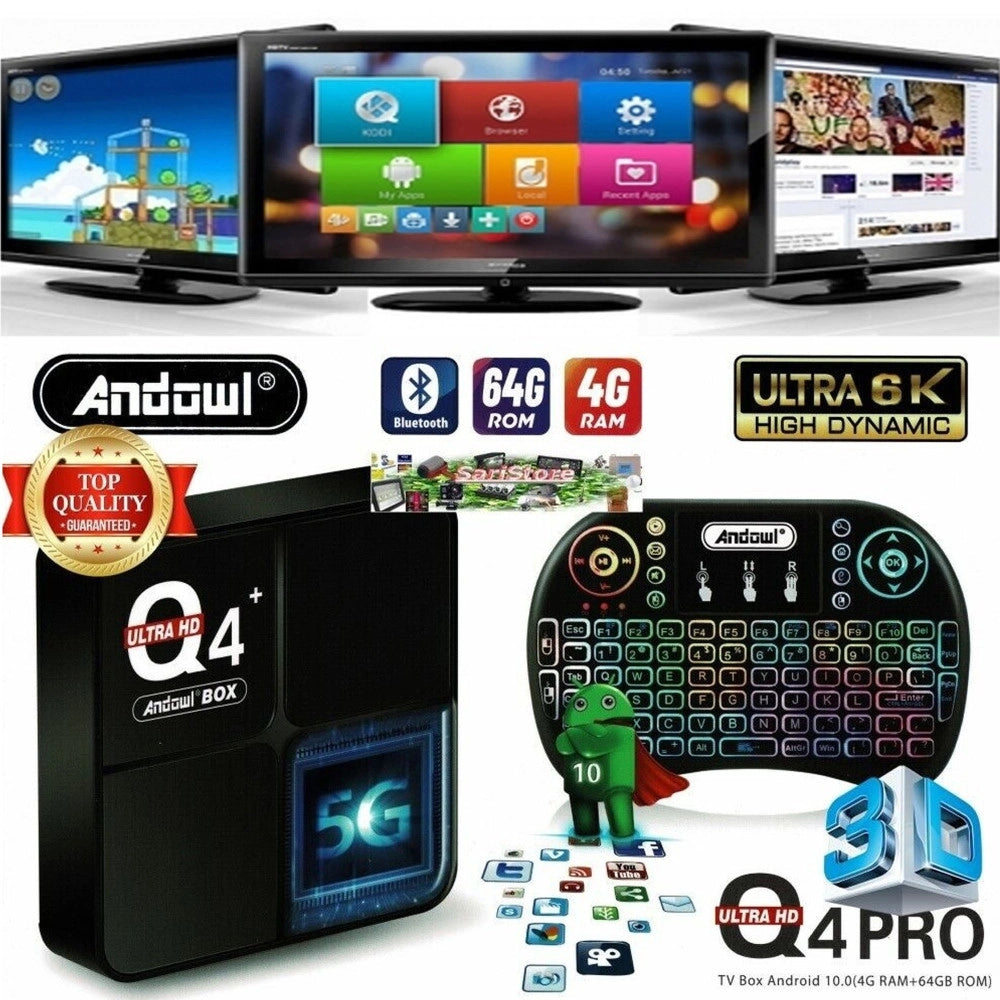 Trade Shop - Tv Box Hdmi Bluetooth 4gb Ram 64gb Rom 6k Ultra Hd Trasforma Tv Android Tv Q4pro -