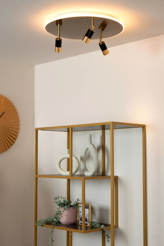 Plafoniera LED Lucide Jubel oro/nero 48cm 33W dimmerabile