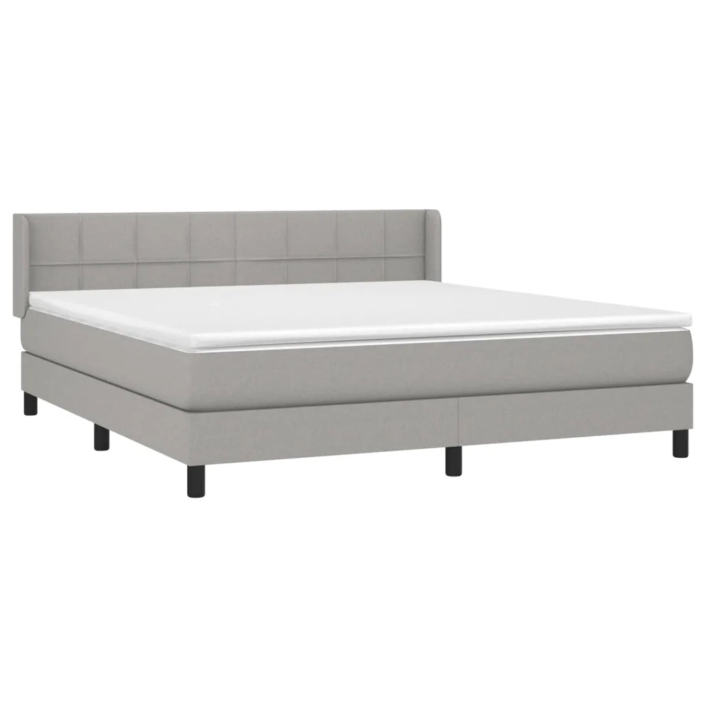 Giroletto a Molle con Materasso Grigio Chiaro180x200 cm Tessuto 3129729