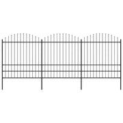 Recinzione Giardino Punta a Lancia (1,75-2)x5,1m Acciaio Nera cod mxl 15595