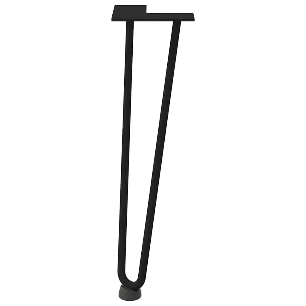 Set di 4 gambe a forcina per tavolino da caffè 42 x 12 x 12 cm estetica moderna acciaio nero 02_0056719