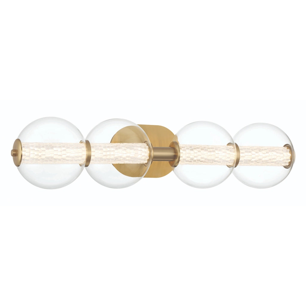 Applique bagno ATOMO oro 4 sfere vetro LED 18,5W Quintiesse