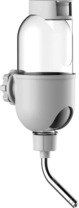Dispensatore di acqua senza gocce per animali domestici, 500 ml, adatto a piccoli animali come conigli, cavi, topi di laboratorio, scoiattoli e tartarughe di terra (grigio).