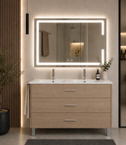 Mobile bagno con lavabo ORIGENBATH RIBERA senza specchio 120x45 cm doppio lavabo estepa