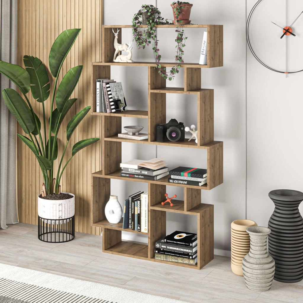 Libreria in legno "Karmato" - 96 x 25 x 168 cm - Marrone