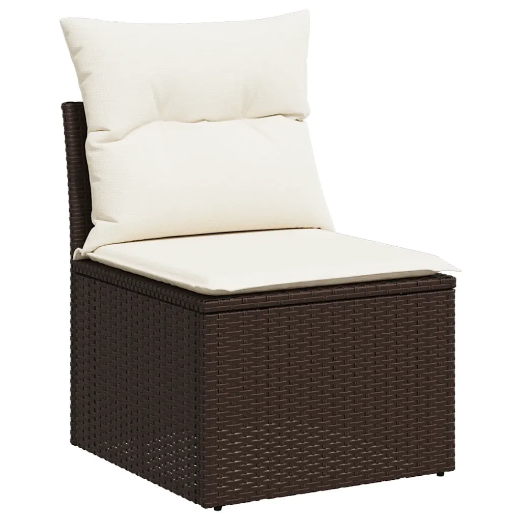 Set Divani da Giardino 8 pz con Cuscini Marrone in Polyrattan 3268693
