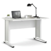 Scrivania Amigos, Scrittoio multiuso, Tavolo per ufficio porta PC, Piano di lavoro, 120x80 h75 cm, Bianco
