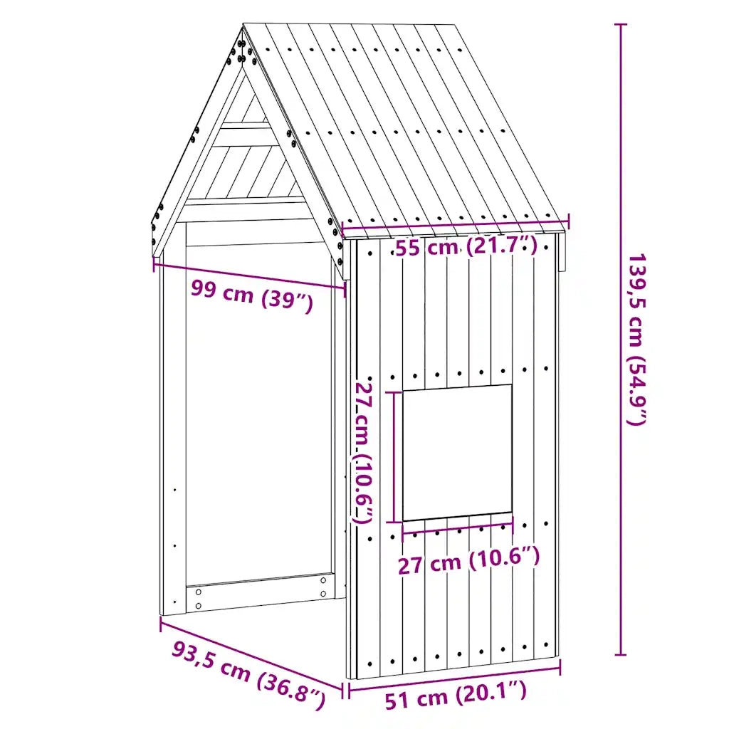 Tetto Letto Bambini Marrone Cera 55x99x139,5 cm Massello Pino CFW1364002