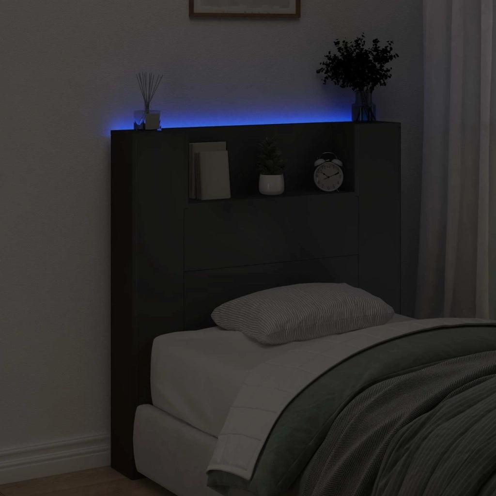 Testiera Letto Nero Legno ingegnerizzato