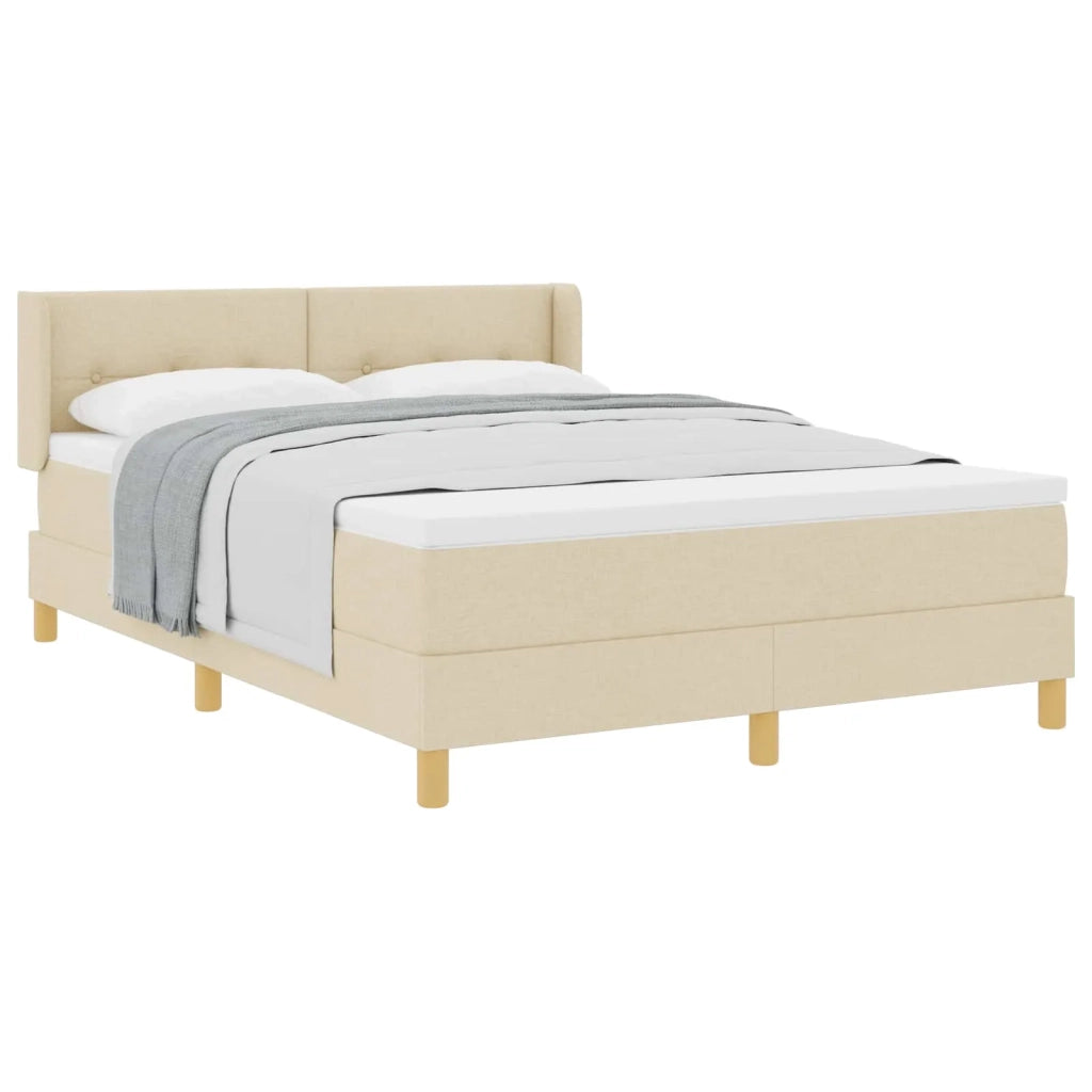 Letto a molle con materasso Crema 200 x 160 cm Poliestere