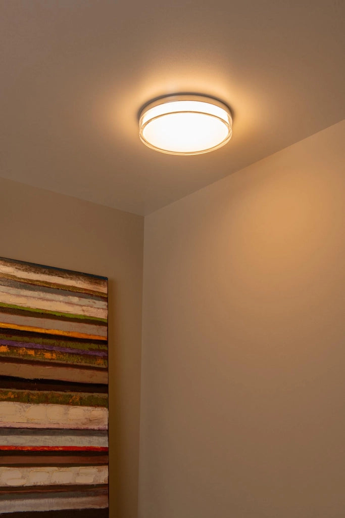 Plafoniera LED tonda argento IP44 Lucide PLANO 16W