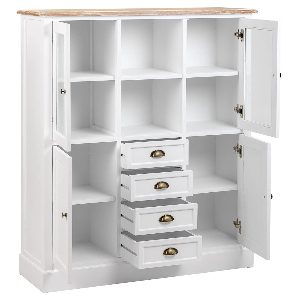 Vetrina in legno bianco 115x35x130,5h