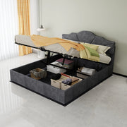 letto moderno in tessuto e metallo grigio 160 x 200 cm