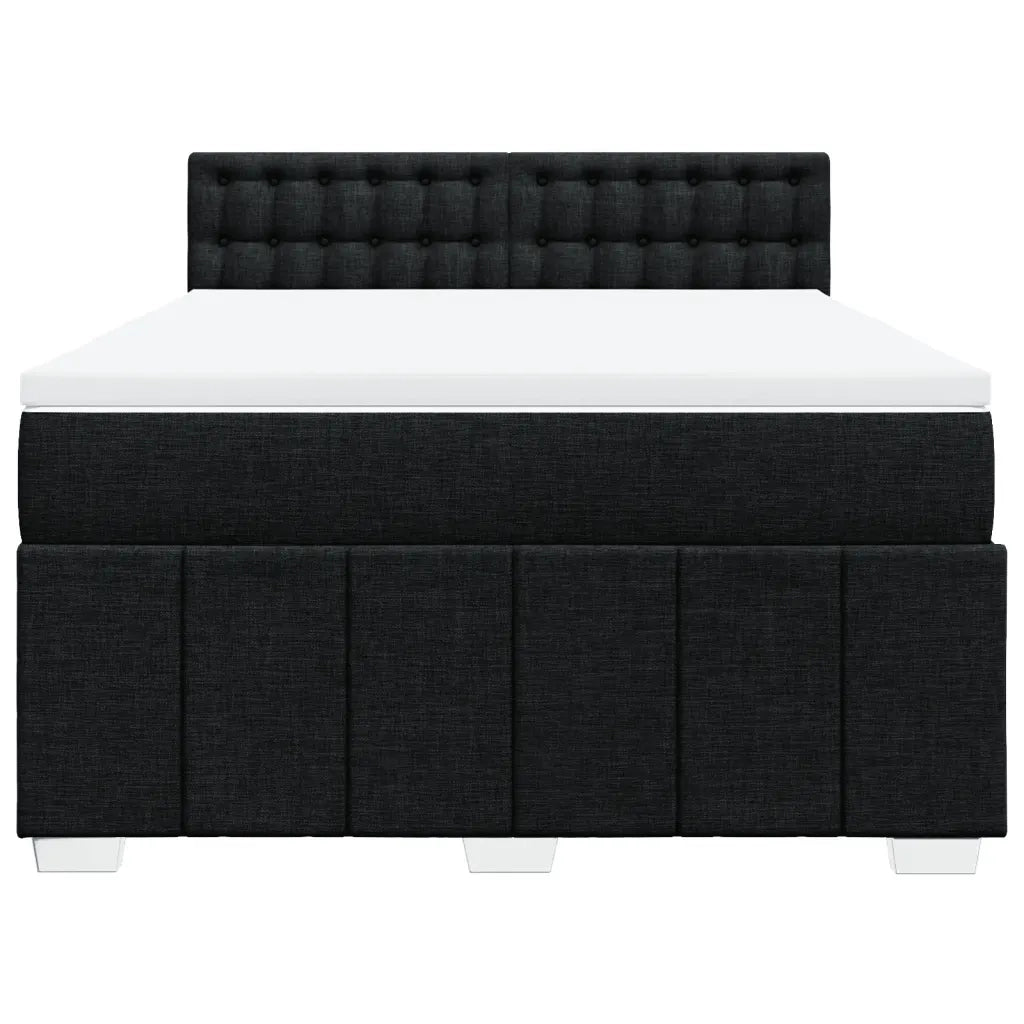 Giroletto a Molle con Materasso Nero 140x190 cm in Tessuto