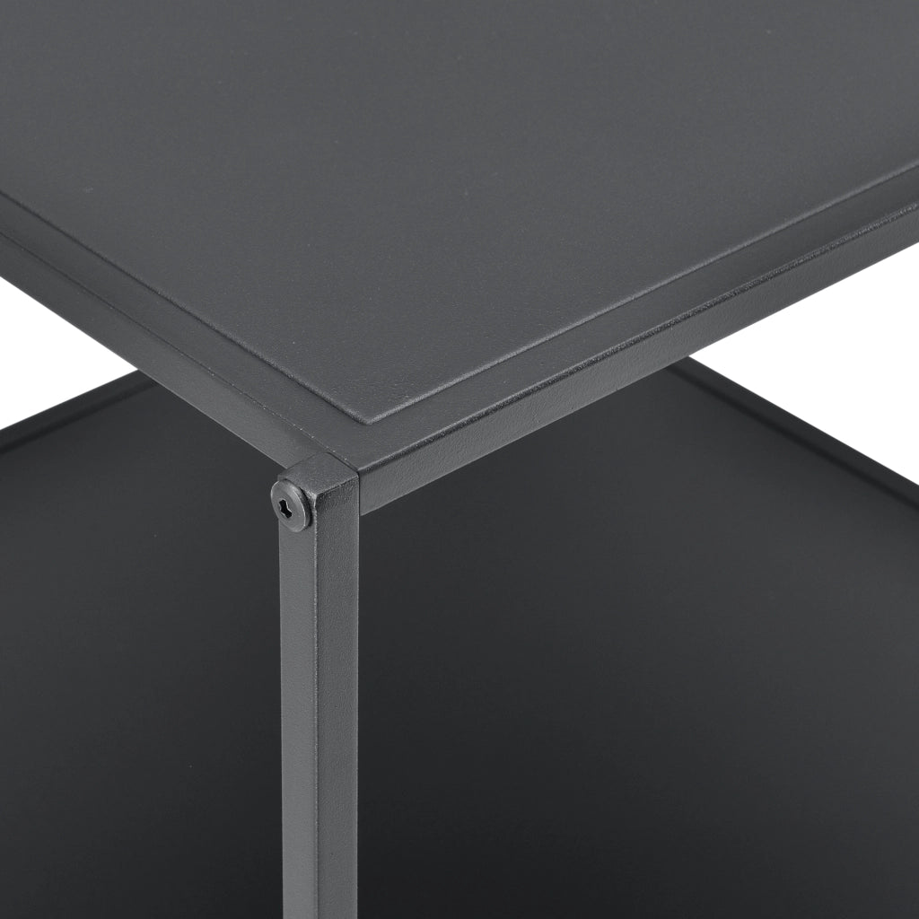Tavolino Basso da Caffè Salsnes in Metallo con Ripiano 51x53x51 cm - Nero Opaco [en.casa]