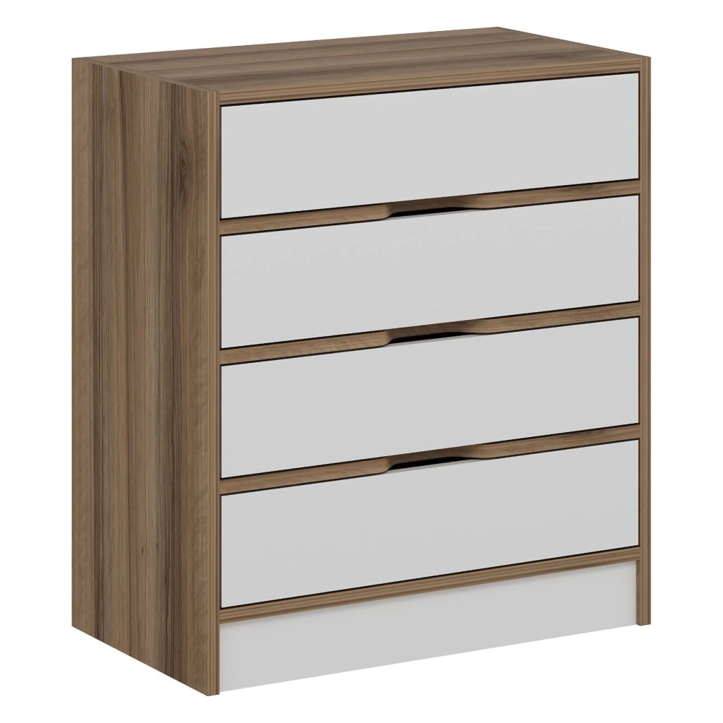 Lallio, Cassettiera 4 Cassetti, 70x40x80h cm Bianco