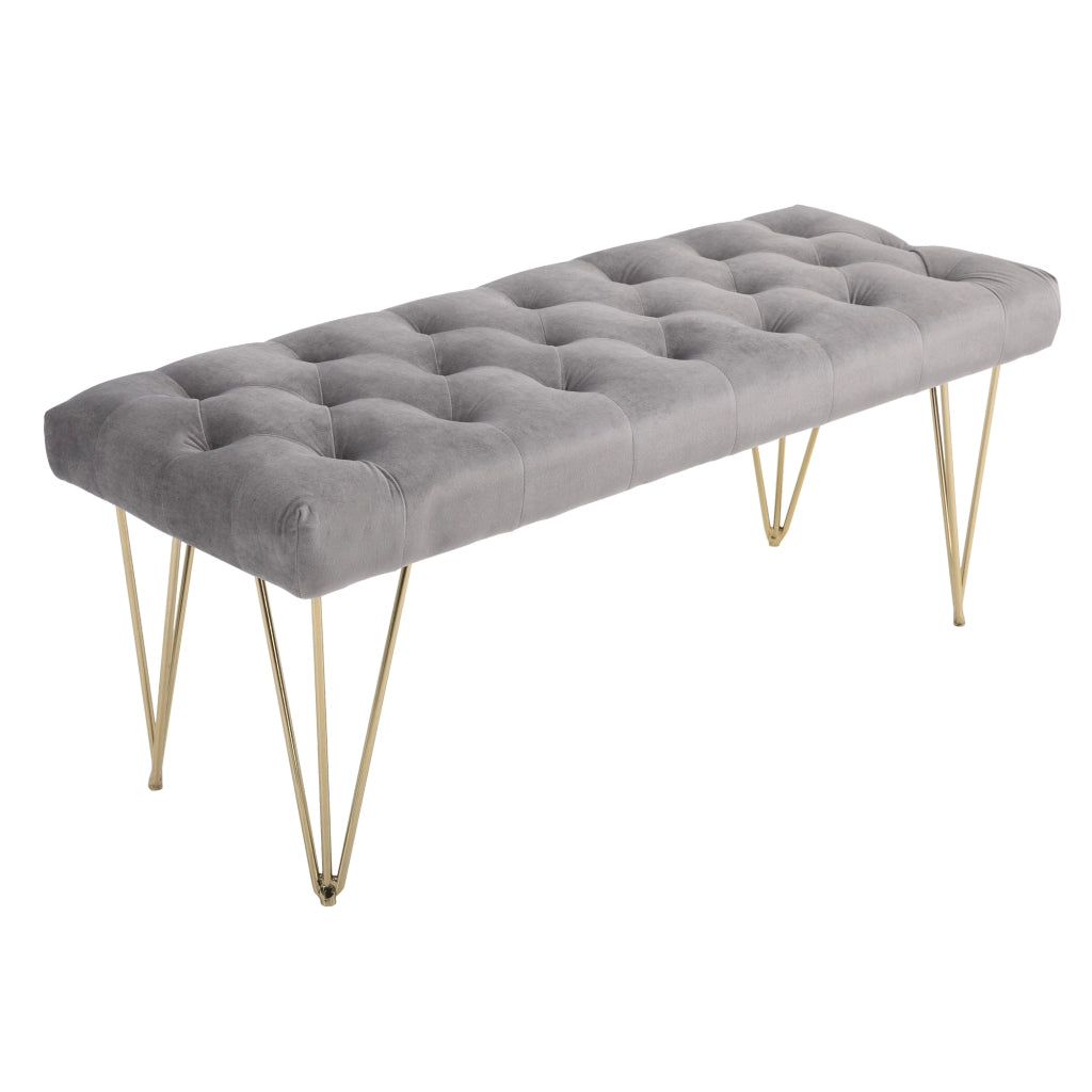 Panca Imbottita con Cassetti per Letto ¨C Zephmum ¨C Grigio 116x44,5x49 cm