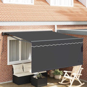 Tenda retrattile-Tenda parasole per balcone Antracite 350 x 250 cm Poliestere e Alluminio