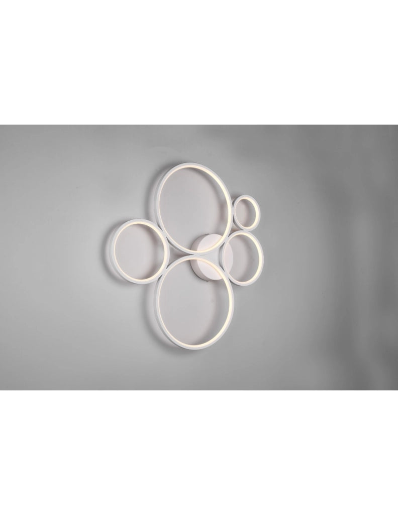 Plafoniera Rondo 5 Cerchi Led Dimmerabile Bianco L59 cm Trio Lighting