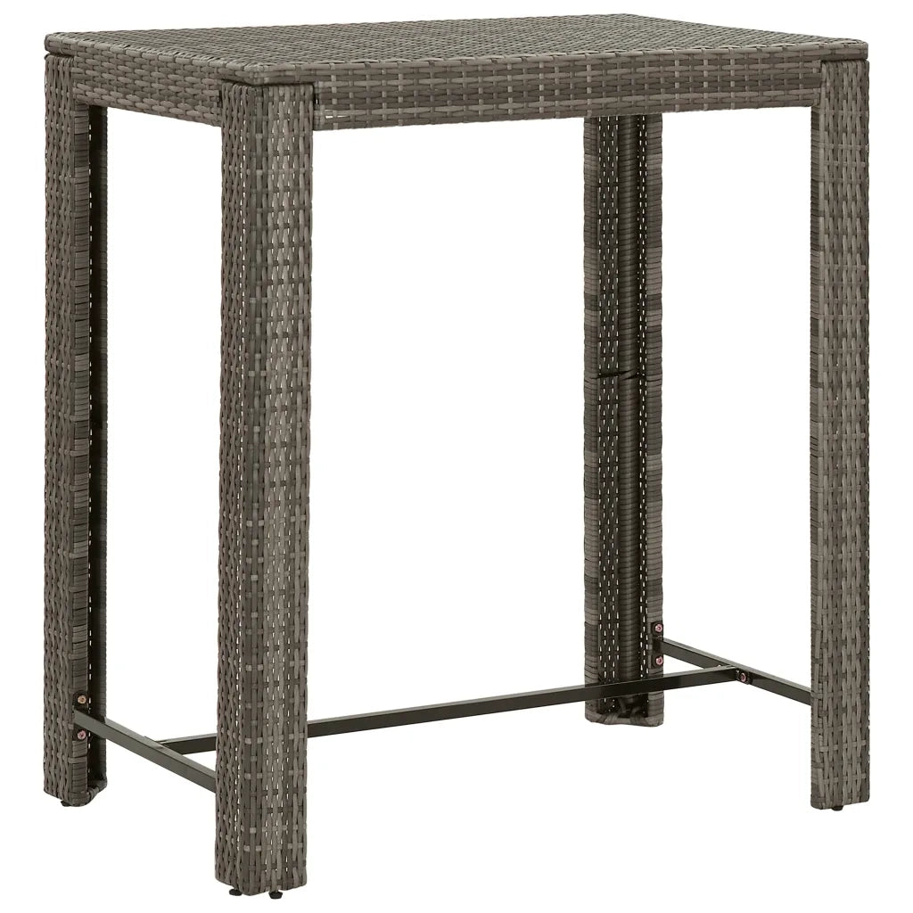 Set Bar da Giardino 7 pz con Cuscini in Polyrattan Grigio 3261457
