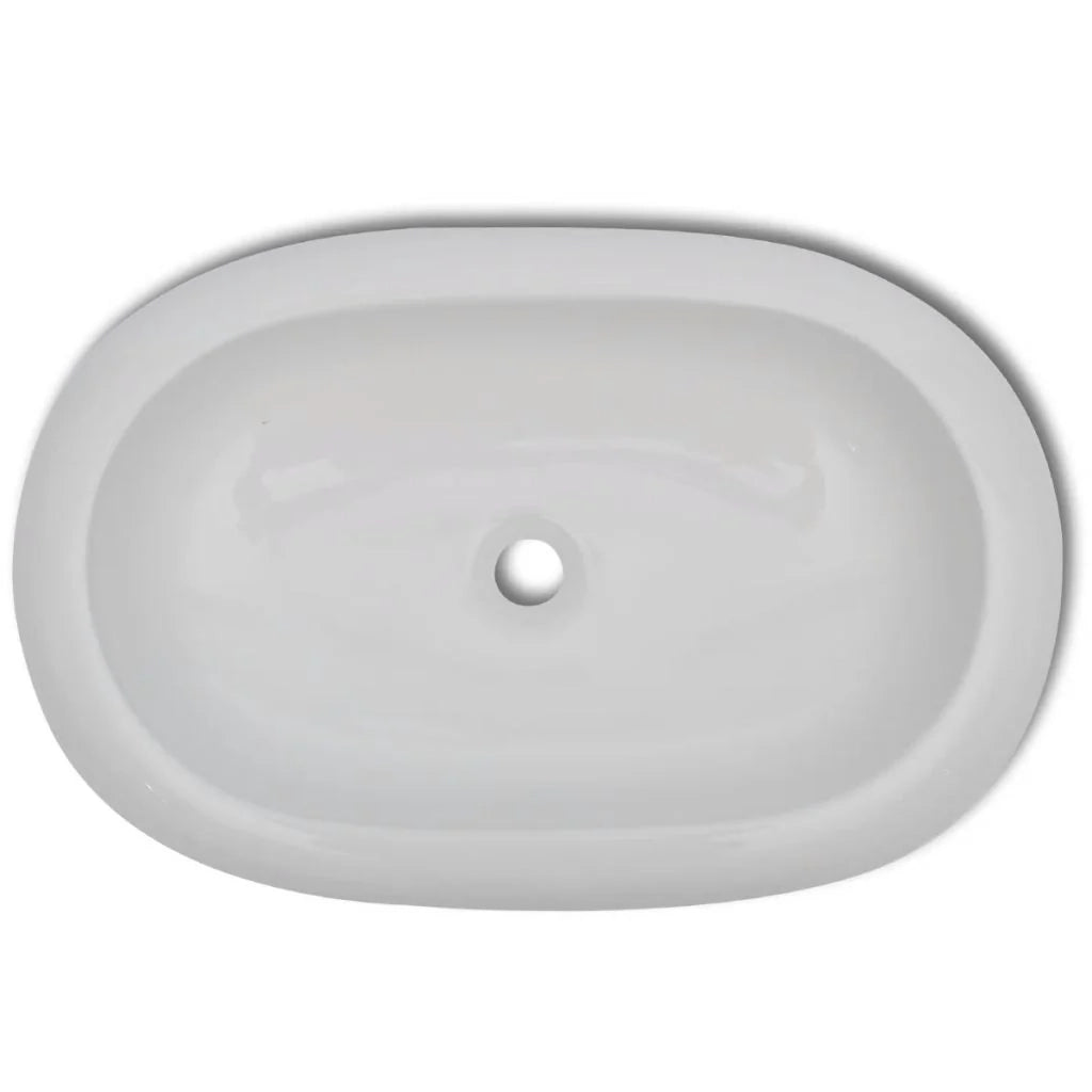 Lavabo ovale da bagno in ceramica 63 x 42 cm bianco 02_0002479