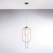 Lampadario Contemporaneo Erik Metallo Cromo Nero 1 Luce E27