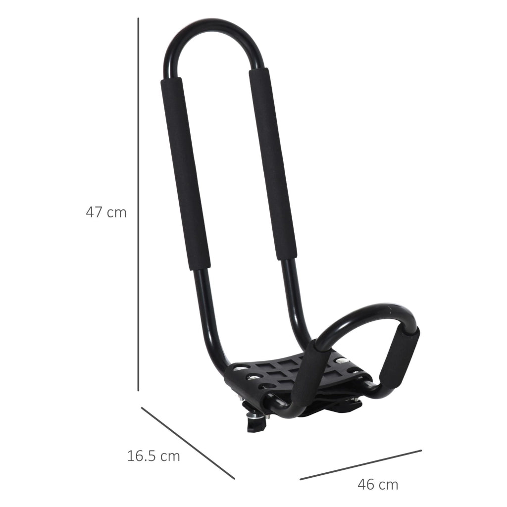 Easycomfort Set 2 Staffe Porta Kayak con Attacco Universale per Portapacchi Adatte per Canoe e Paddleboard, Nero, 46x16.5x47cm
