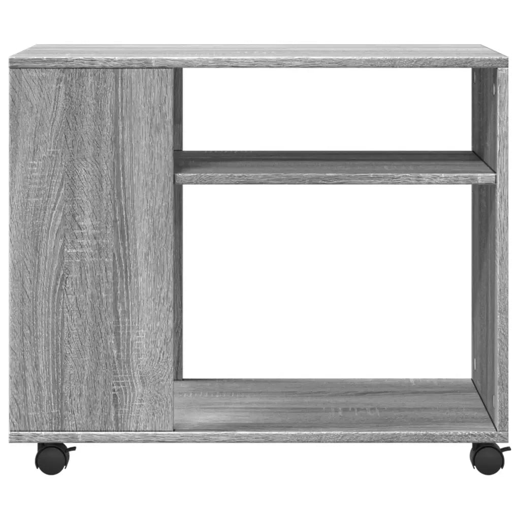 Tavolino con Ruote Grigio Sonoma 70x35x60 cm in Truciolato 853151