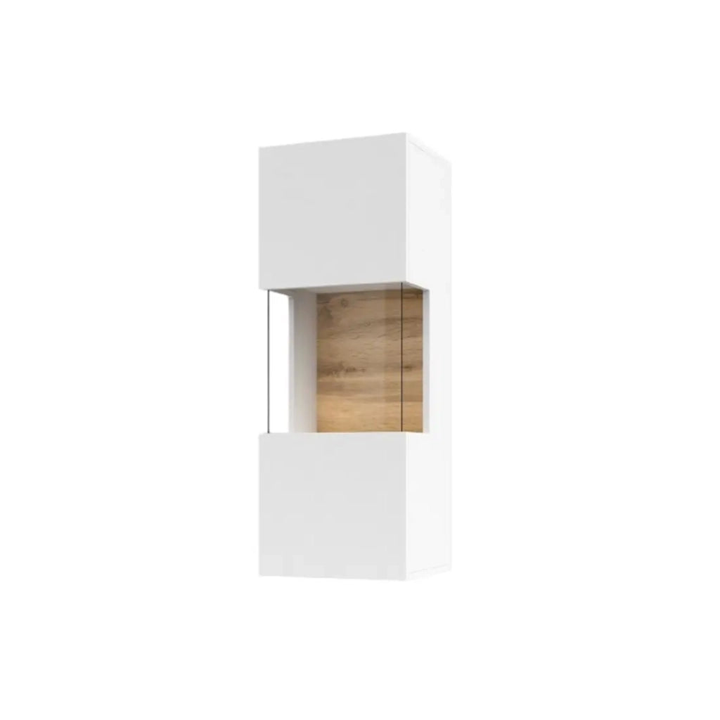 Set di 4 mobili da soggiorno collezione EVA. Colore bianco e rovere.