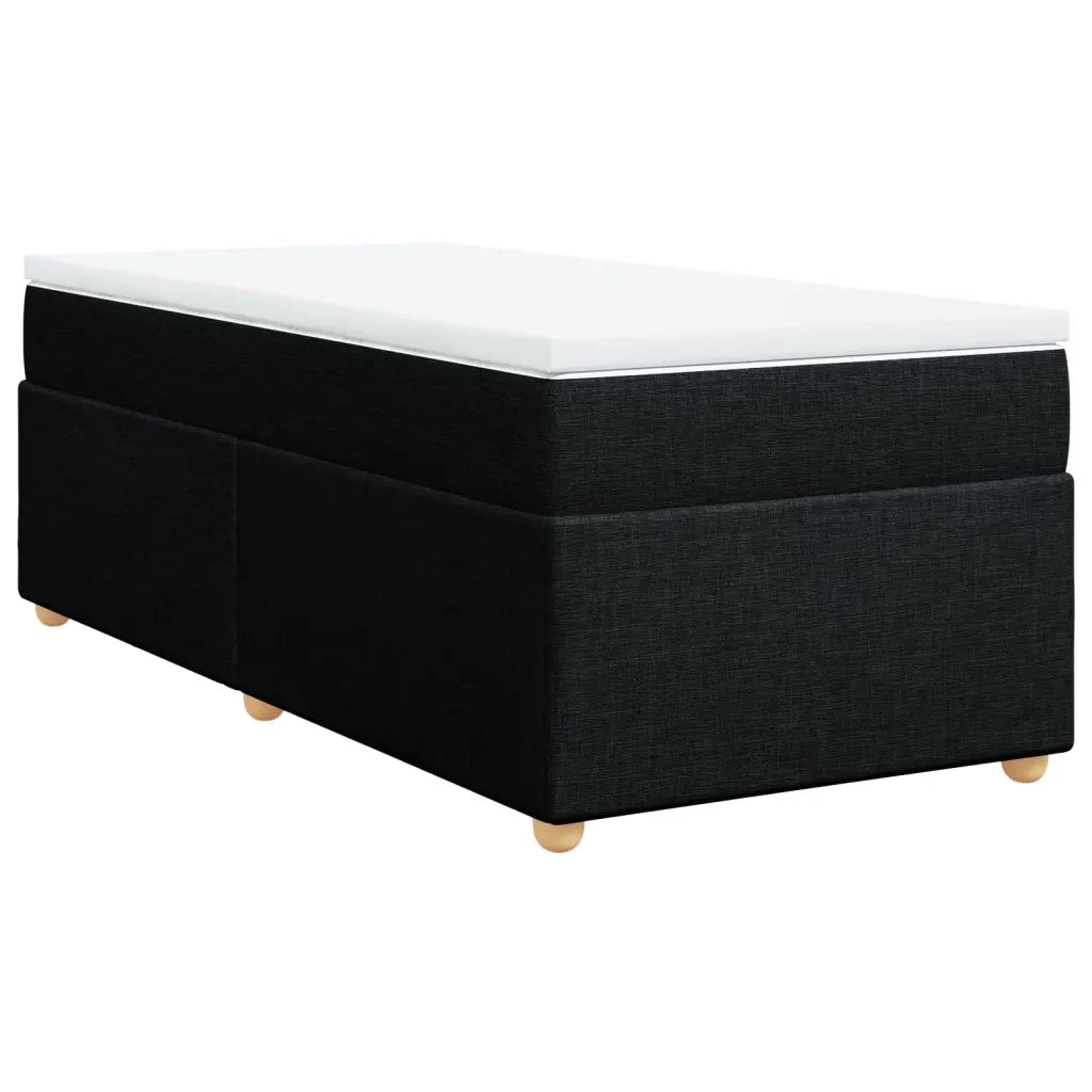 Giroletto a Molle con Materasso-Struttura Letto Nero 80x200 cm inTessuto 808694