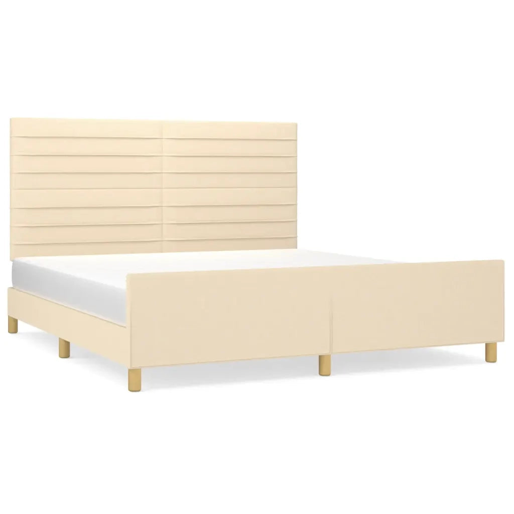 Giroletto senza Materasso Crema 160x200 cm in Tessuto