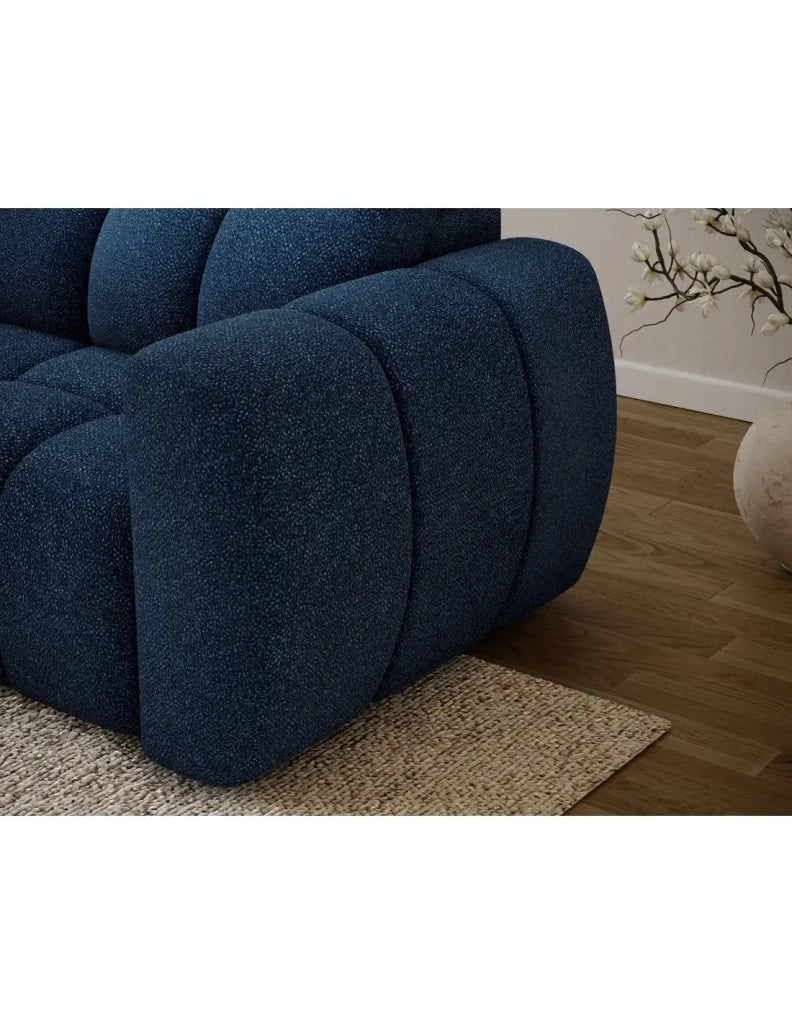 Divano ad angolo elettrico FANOTI 3 posti blu scuro – angolo sinistro