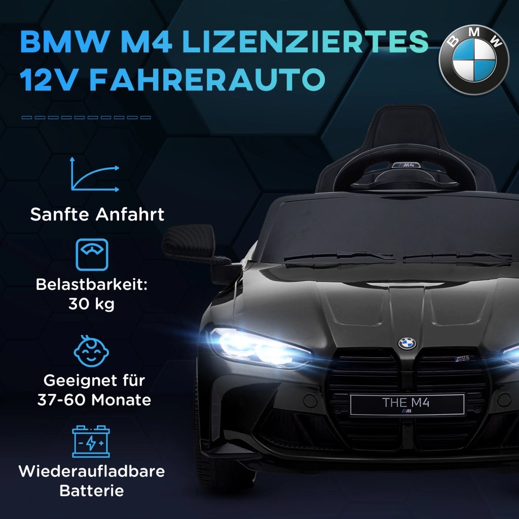 Auto Elettrica per Bambini BMW M4 ¨C Xylo ¨C Nero, Telecomando, Suoni e Luci, 3-5 Anni