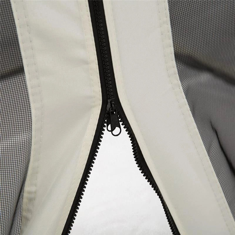 ZANZARIERA PER GAZEBO 3X3M CON CERNIERE E ANELLI, PANNELLI DA 302X207CM, NERO/BEIGE