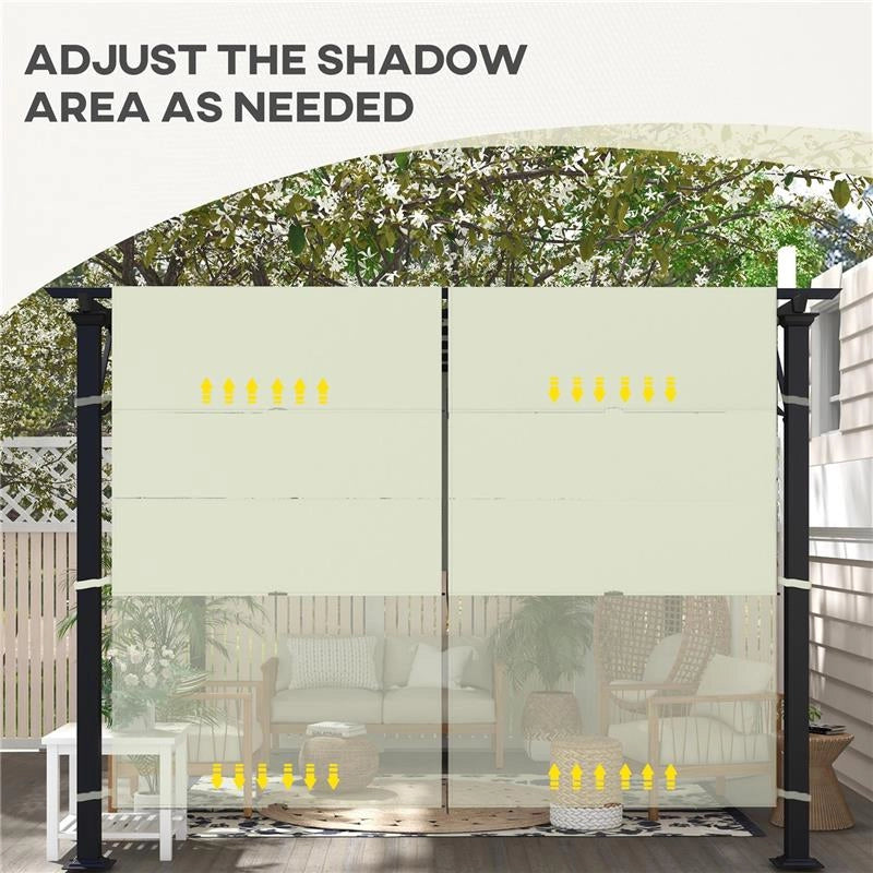 COPERTURA PER GAZEBO PERGOLA 3X3 M IN POLIESTERE CON TASCHE E CINGHIE 488X122 CM COLOR KAKI