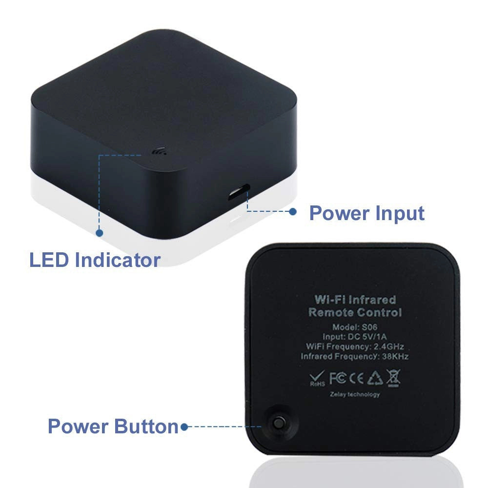 Trade Shop - Mini Wifi Ir Remote Control Smart Tv Condizionatori Alexa Google Assist S06 -