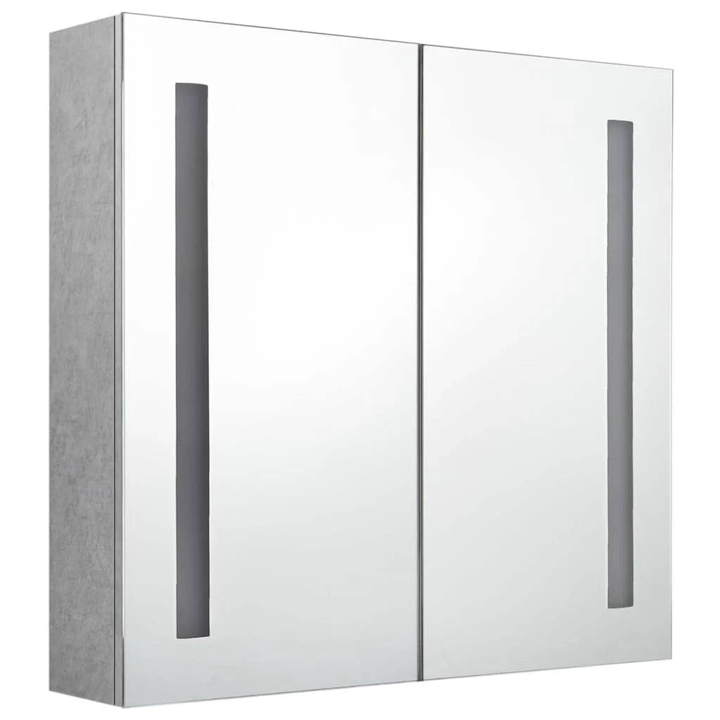 Mobile da bagno con specchio LED 62 x 14 x 60 cm MDF grigio 02_0006606