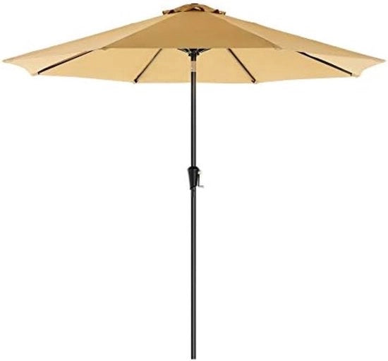 Parasole per giardino 2,7 m, UPF 50+, inclinabile in 2 direzioni, regolazione a manovella, impermeabile, protezione UV, adatto per giardino, terrazza, balcone e piscina - color taupe