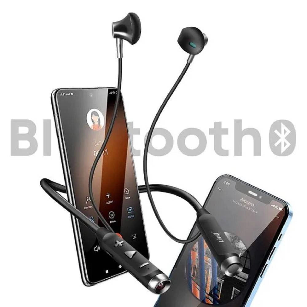 Trade Shop - Auricolari Cuffie Magnetici Bluetooth A Collo Con Torcia Led Sport Smartphone S800 -