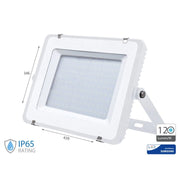 Faro Led Flood Slim Alta Luminosita 120lm/W 200W 24000lm Neutro 4000K Carcassa Bianca IP65 Chip Samsung SKU-787