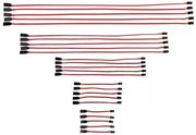 Cavo di estensione servo 25 pezzi - Connettori JR maschili/femminili - 5 lunghezze: 10/15/30/50/60 cm - Presa 3-pola - Conduttore cavo di rame 30 aderi - Cavo servo