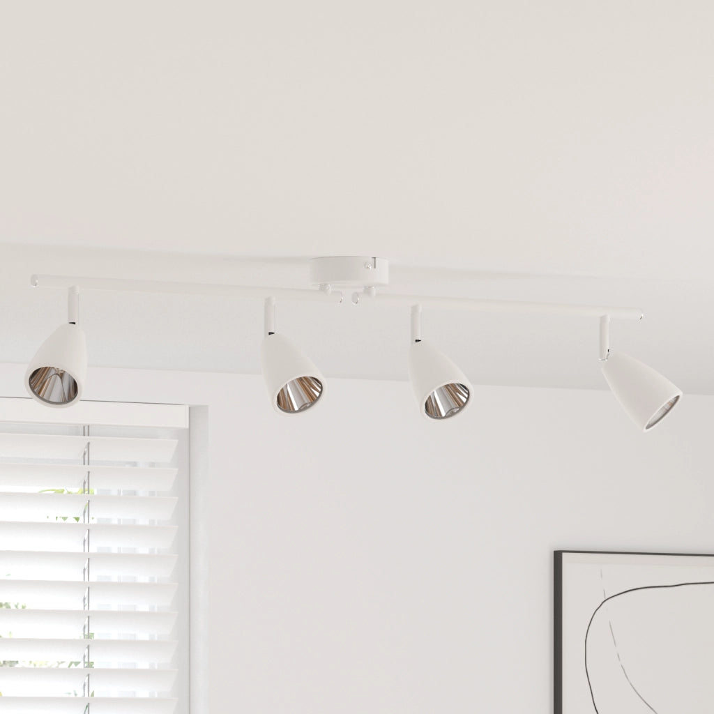 Faretto da soffitto 4 Vie Regolabile Bianco GU10