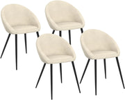 Set di 4 sedie Naya in velluto crema per sala da pranzo