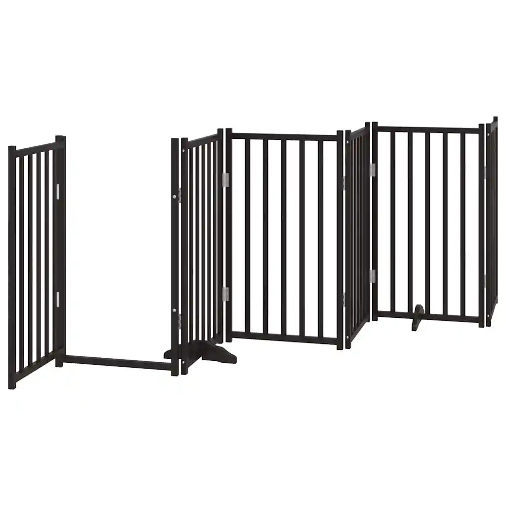 vidaXL Cancello Cani Porta Pieghevole Nero 12 Pannelli 600 cm Pioppo