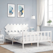 Letto senza Materasso-Struttura Letto Bianco 140x190 cm Legno Massello di Pino 306214