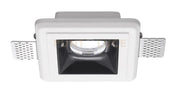 GFA630- FARETTO IN GESSO FINITURA NERA DA INCASSO 1 LUCE ATTACCO GU10 12X12CM